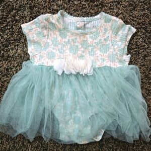 Catherine Malandrino Baby Tulle Skirt Dress 6-9M, Pastel Floral, Boutique Style